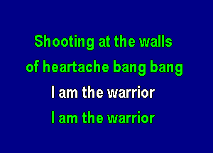 Shooting at the walls

of heartache bang bang

I am the warrior
I am the warrior