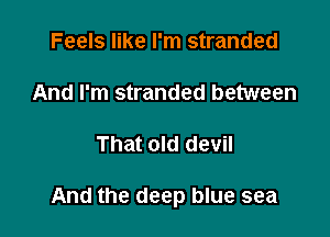 Feels like I'm stranded

And I'm stranded between

That old devil

And the deep blue sea