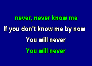 never, never know me

If you don't know me by now

You will never
You will never