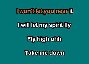 lwon't let you near it

I will let my spirit fly

Fly high ohh

Take me down