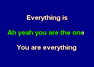 Everything is

Ah yeah you are the one

You are everything