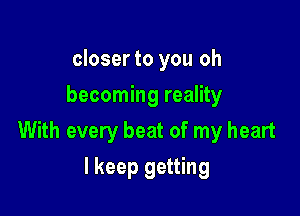 closer to you oh
becoming reality

With every beat of my heart

I keep getting