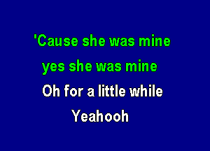 'Cause she was mine

yes she was mine

Oh for a little while
Yeahooh