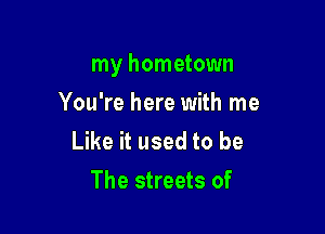 my hometown

You're here with me
Like it used to be
The streets of