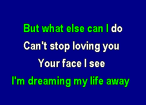 But what else can I do
Can't stop loving you
Your face I see

I'm dreaming my life away