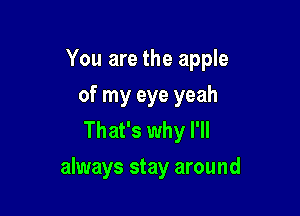 You are the apple

of my eye yeah
That's why I'll
always stay around