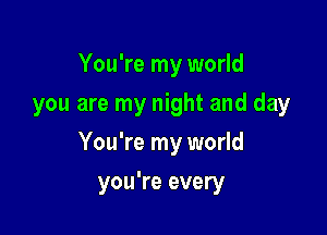You're my world

you are my night and day

You're my world
you're every