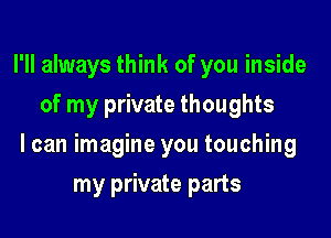 I'll always think of you inside
of my private thoughts

I can imagine you touching

my private parts