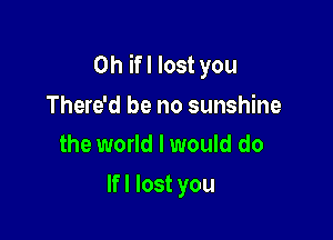 0h ifl lost you

There'd be no sunshine
the world I would do

lfl lost you