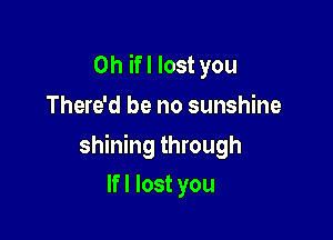 0h ifl lost you
There'd be no sunshine

shining through

lfl lost you