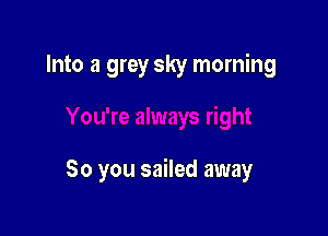 Into a grey sky morning

So you sailed away