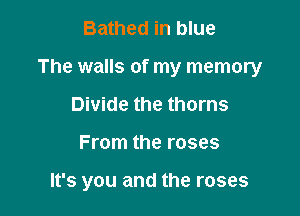 Bathed in blue

The walls of my memory

Divide the thorns
From the roses

It's you and the roses