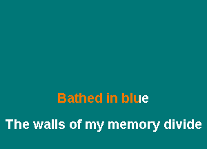 Bathed in blue

The walls of my memory divide