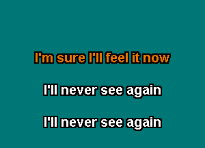 I'm sure I'll feel it now

I'll never see again

I'll never see again