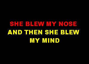 SHE BLEW MY NOSE

AND THEN SHE BLEW
MY MIND