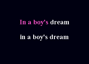 In a boy's dream

in a boy's dream