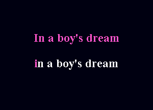 In a boy's dream

in a boy's dream