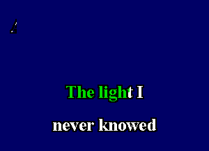 The light I

110V er knowe (l