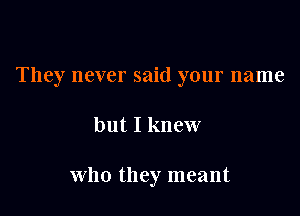 They never said your name

but I knew

who they meant