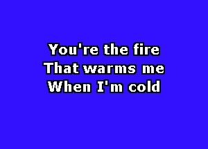 You're the fire
That warms me

When I'm cold