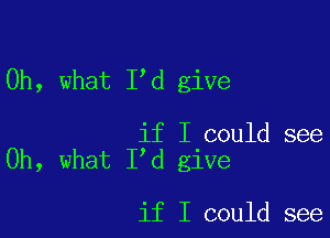 Oh, what I d give

if I could see
Oh, what I d give

if I could see