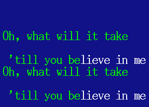 Oh, what will it take

ltill you believe in me
Oh, what will it take

ltill you believe in me