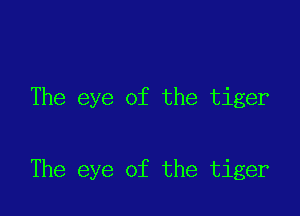 The eye of the tiger

The eye of the tiger