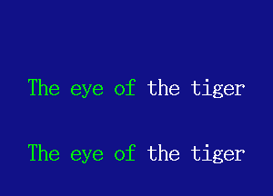 The eye of the tiger

The eye of the tiger