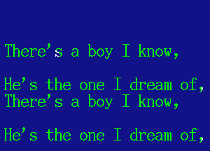 ThereIs a boy I know,

HeIs the one I dream of,
ThereIs a boy I know,

HeIs the one I dream of,