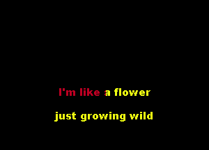 I'm like a flower

just growing wild