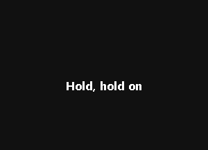 Hold, hold on