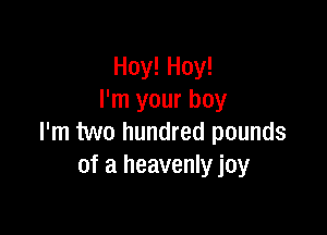 Hey! Hey!
I'm your boy

I'm two hundred pounds
of a heavenly joy