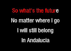 So what's the future
No matter where I go

I will still belong

In Andalucia