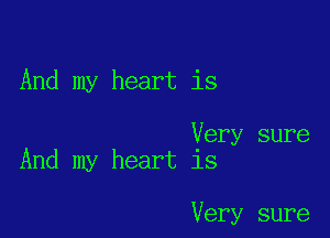 And my heart is

Very sure
And my heart is

Very sure