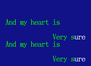 And my heart is

Very sure
And my heart is

Very sure