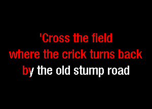'Cross the field

where the crick turns back
by the old stump road