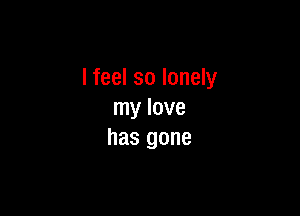 lfeel so lonely

my love
has gone