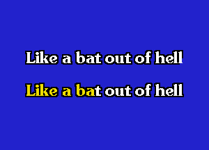 Like a bat out of hell

Like a bat out of hell