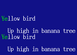 Yellow bird

Up high in banana tree
Yellow bird

Up high in banana tree