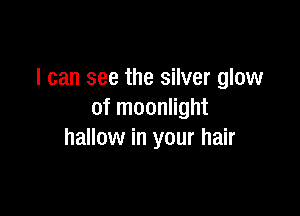 I can see the silver glow

of moonlight
hallow in your hair