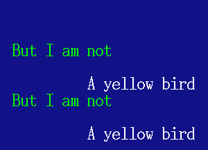 But I am not

A yellow bird
But I am not

A yellow bird