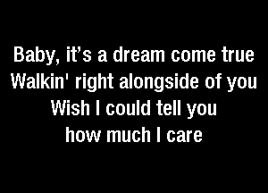 Baby, ifs a dream come true
Walkin' right alongside of you

Wish I could tell you
how much I care