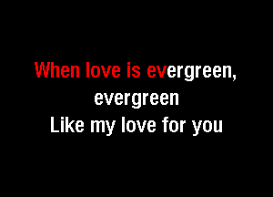 When love is evergreen,

evergreen
Like my love for you
