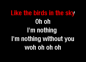 Like the birds in the sky
Oh oh
I'm nothing

I'm nothing without you
woh oh oh oh