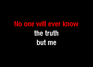 No one will ever know
the truth

but me