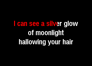 I can see a silver glow

of moonlight
hallowing your hair