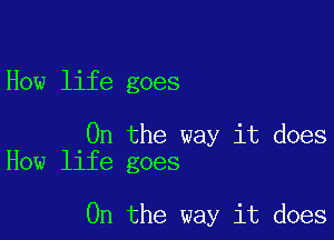 How life goes

0n the way it does
How life goes

0n the way it does