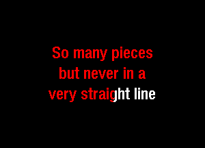 So many pieces

but never in a
very straight line