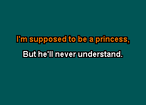 I'm supposed to be a princess,

But he'll never understand.