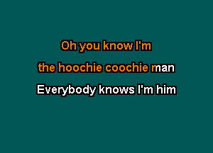 Oh you know I'm

the hoochie coochie man

Everybody knows I'm him